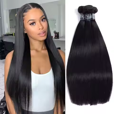 12A Straight Human Hair Bundles Human Hair 28 30 32 Inch Raw Hair Extensions Black Remy Weave 3 4 Bu