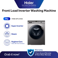 Haier 8kg Inverter Front Load Washer Machine Mesin Basuh with Steam Wash Hygiene Care HW80-BP1239S8