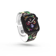 Apple Watch Bape shark Camo silicone watch strap green and Purple