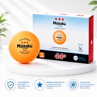 Nittaku Table Tennis Balls - Large 3-Star Clean, 1 Dozen / 3 Pack 100% Authentic