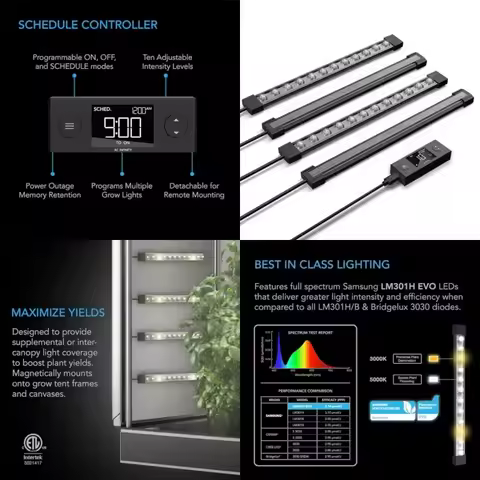 IONBEAM S11, Full Spectrum LED Grow Light Bars 11", Deeper Penetration Samsung LM301H EVO Diodes and