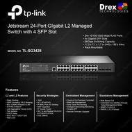 TP-LINK TL-SG3428 Jetstream 24-Port Gigabit L2 Managed Switch with 4 SFP Slots
