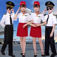 Baju Pramugari Kanak-Kanak Children's Role-Playing Costume Clothing Captain Stewardess Uniform Baju 