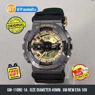 G-Shock GM-110NE-1A GM110NE-1A Analog Digital GM New Era Watch Gold Black Cloth Resin Band [READY ST
