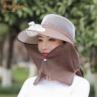 Broadfashion Outdoor Cycling Sun Hat Adjustable Breathable Mesh Anti-uv Face Shading Tea Picking Cap