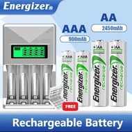 Energizer AA/AAA Rechargeable Battery 900mAh 2450Ah 4/8PCS 1.2V NI-MH with Storage Box Universal Dis