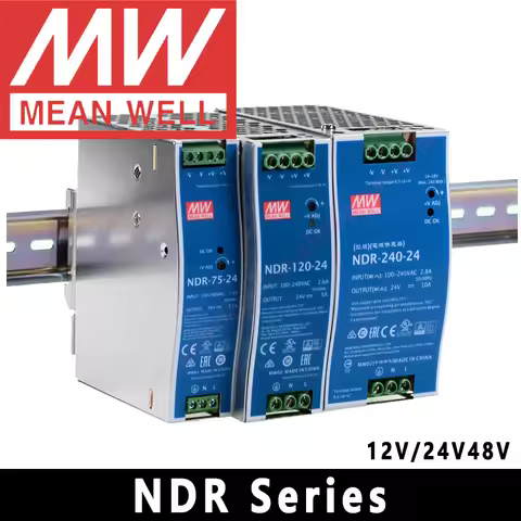 Mean Well DIN Rail Slim size LED Driver NDR-75/120/240 Series meanwell 12v/24v/48 LED Transformer LE