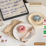 [siggi] BONHEUR Korean Aesthetic Plate Korean Aesthetic Plate/ Korean Ceramic Plate/ Aesthetic Plate