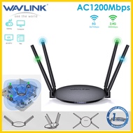 Wavlink เราเตอร์ไร้สาย Full Gigabit AC1200 Dual Band 2.4G Hz + 5G Hz ความเร็วสูงผ่าน Wall Router พอร์ตแบบมีสายไฟเบอร์ Access Point MU-MIMO ตาข่าย WiFi สัญญาณเกม Extender