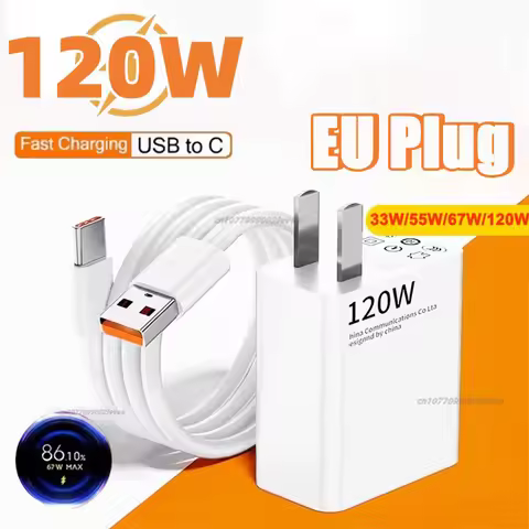 120W EU Plug Charger Ultra Fast Charger QC 5.0 Type-C Cable 67W 55W 33W Rapid Charging Adapter For i