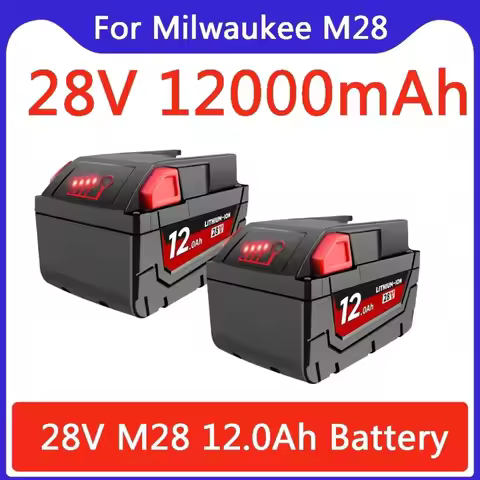 For Milwaukee 28V 12.0Ah M28 Battery Li-Ion Replacement Battery For Milwaukee 28V M28 48-11-2830 073