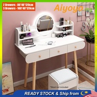 Dressing Table Make Up Table Makeup Desk LED Light Mirror Bedroom Drawer Meja Kosmatic Desk Cosmetic