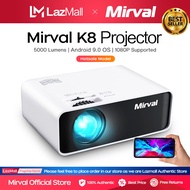 2024 New Mirval K8 WiFi Wireless Mirroring LED Mini Projector 1080P 5000 Lumens 4K Multi-media HDMI 