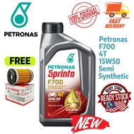 【Ready Stock】100% Original PETRONAS SPRINTA F700 15W50 SEMI SYNTHETIC 4T MOTOR ENGINE OIL