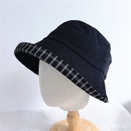 Summer Show Bucket Hat Casual 2025 Stitching Small Basin Hat Sun Hat Plaid Hat New Style Sunshade Sp