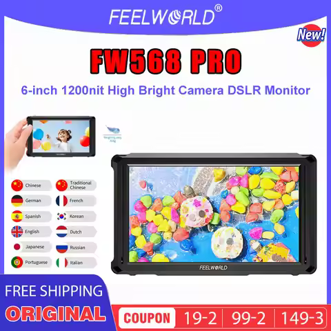 FEELWORLD FW568 PRO 6-inch 1200nit High Bright Camera DSLR∴ Monitor 4K HDMI-compatible 60Hz