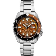 100% Authentic Seiko 5 Sports Time Sonar SRPJ47K1 SRPJ47 SRPJ47K Brown Transparent Skeleton Style Dial Automatic Watch