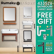 BANOVA Aluminium Bathroom Cabinet Basin Set Ceramic Sink With Mirror And Shelf Set Basin Kabinet Bercermin