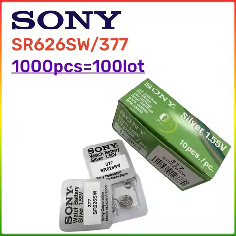 1000Pcs Original SONY 377 SR626SW LR626 AG4 1.55V Batteries LR66 377 377A Alkaline Battery Watch Toy