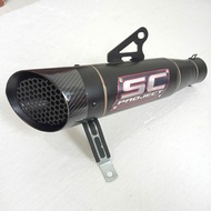 SC project S1 exhaust, matte black, 50 mm inlet silencer