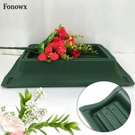 Fonowx Floral Funeral Vase in Saddle Shape, Containing Two Floral Foam Flowers.
