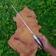 Golok Kopak Rawing Keren Baja Per Sarung Kulit Asli