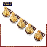 HIk 5Pcs B500k Potentiometer Splined  Electric Guitar Bass Effect Amp Tone Volume