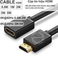 Dây HDMI nối dài Ugreen HD107 dài 0.5 mét đến 5 mét - Cáp HDMI đầu đực đầu cái 4K60Hz 0.5M - 2M 3M-5