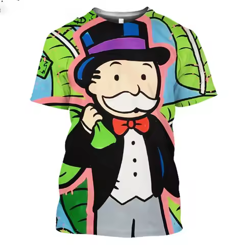 2023 New Monopoly 3D Printed T-Shirts Unisex Alec Monopoly Old Rich Men Graphic Hip Hop O-Neck Stree