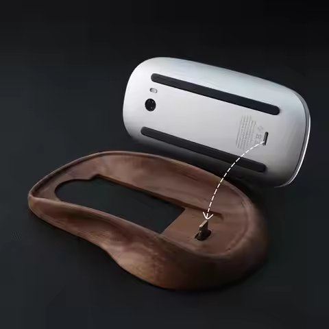 IOS Interface Or Apple Mac Mouse Case Magic Mouse Solid Wood Base Computer Accessories 2025