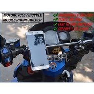 Motorcycle Phone Holder Bicycle Phone Holder Motor Phone Holder 360 Degree Rotation Pemegang Telefon