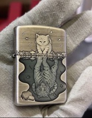 正品全新zippo心有猛虎