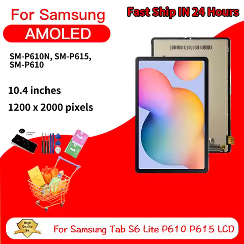 10.4"New for Samsung Tab S6 Lite P610 P615N P617 P613 P619 LCD Display Touch Screen Digitizer Assemb