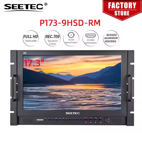 SEETEC P173-9HSD-RM 17.3 Inch 1920x1080 Rack Mount Broadcast LCD Monitor with Aluminium Housing 3G-S