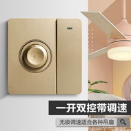 Ceiling Fan Electric Fan Switch Speed Regulator with One Open Double Control Universal 86 Type Stepl