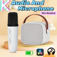 Wireless Karaoke Mini Portable Speaker Bluetooth With 2 Microphone wireless Portable Microphone USB/