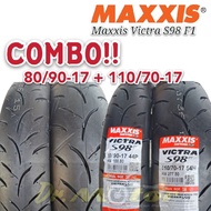 MAXXIS VICTRA S98 F1 COMBO TUBELESS TYRE YEAR LATEST TAHUN LATEST 80/90-17 + 110/70-17