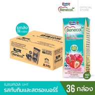 BBF09/2025 Benecol เบเนคอลนมยูเอสที รสทับทิมและสตรอเบอร์รี่ช่วยลดคอเลสเตอรอล แพค 36 กล่อง