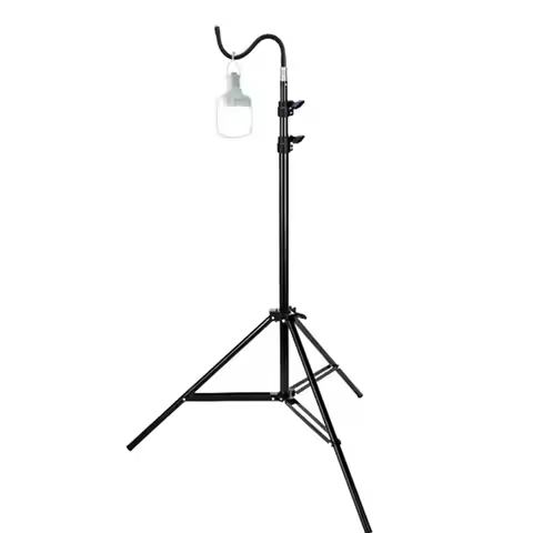 2m Campinglight Stand Folding Telescoping Tripod Adjustable Lightweight metal Floor Lamp Holder Trip