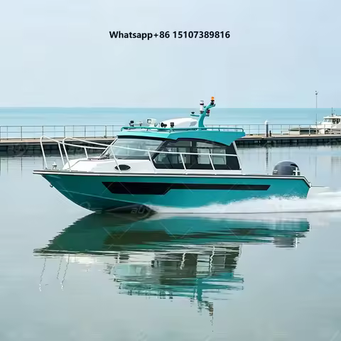 New Design 23.6FT Luxury Yacht 4-6 Persons Recreational Cabin Cruiser Pleasure Aluminum Small Fishin