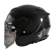[Ruishi Mall] ZEUS ZS-630 Plain Transparent Carbon Fiber Half-Face Helmet ZS630 Lightweight 3/4 Cove
