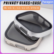 PC watch case with tempered glass case film integrated anti peep case suitable for Apple watch series Ultra 8 7 6 se 49mm 45mm 44mm i watch 5 4 3 41mm 42mm 38mm 40mm