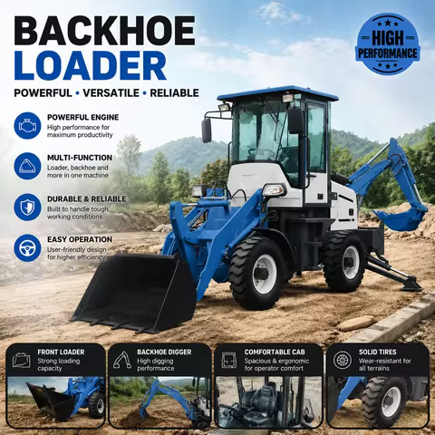 Mini Diesel Backhoe Wheel Loader Engine Digger Sale 4x4 Excavator Loader Front Loader Low Price