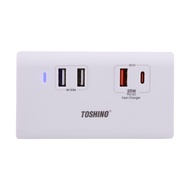 Toshino ปลั๊ก PD+QC 20W  2USB (3.5A) สาย 1.2 เมตร รุ่น TS-4UPD