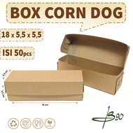 Corndog Box size 18x5.5x5.5 cm / Sausage Box / Food Box / Paper / Kraft Box / Box