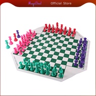 MagiDeal 4-Color Four Player Chess Set with Soft Chess Board for Kids and Adults