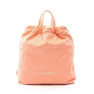 【二手】香奈兒 (Chanel) 22 大號雙肩包 AS3313 珊瑚粉紅魚子醬紋小牛皮（粒面小牛皮）CHANEL22 Matelassé 鏈條雙肩包