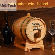 [uebtech.my] 3L Engraved Whiskey Barrel with Stand Bung and Spigot Whiskey Barrel Dispenser Bourbon 