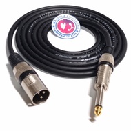 kabel jack xlr male/female 3pin to jack akai mono 6.5mm 2meter - male hitam