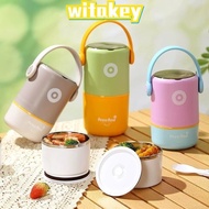WITAKEY Insulated Box, Stainless Steel 580ml/820ml Thermal Lunch Box, Creative Leak-Proof Sealed Dou